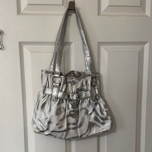 Silver Zebra Print Women's Bag